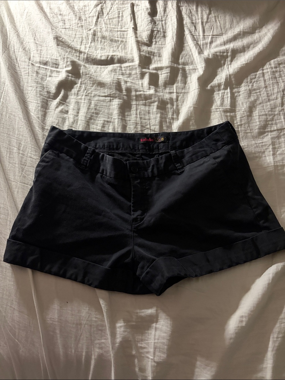 Talula Black Cuffed Bermuda Shorts
